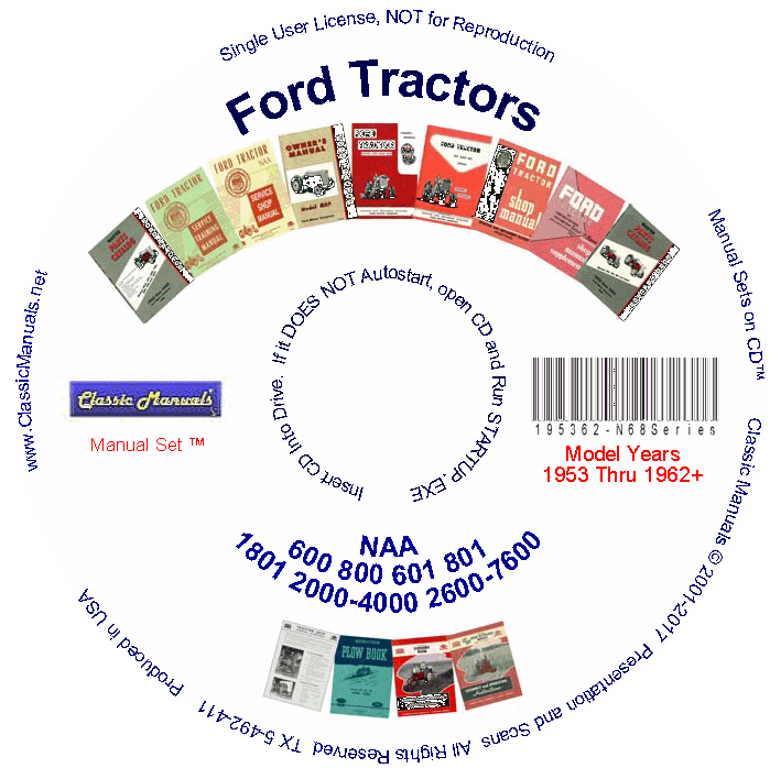 Ford N Series Tractor Manual Set CD Models 9N 2N 8N 